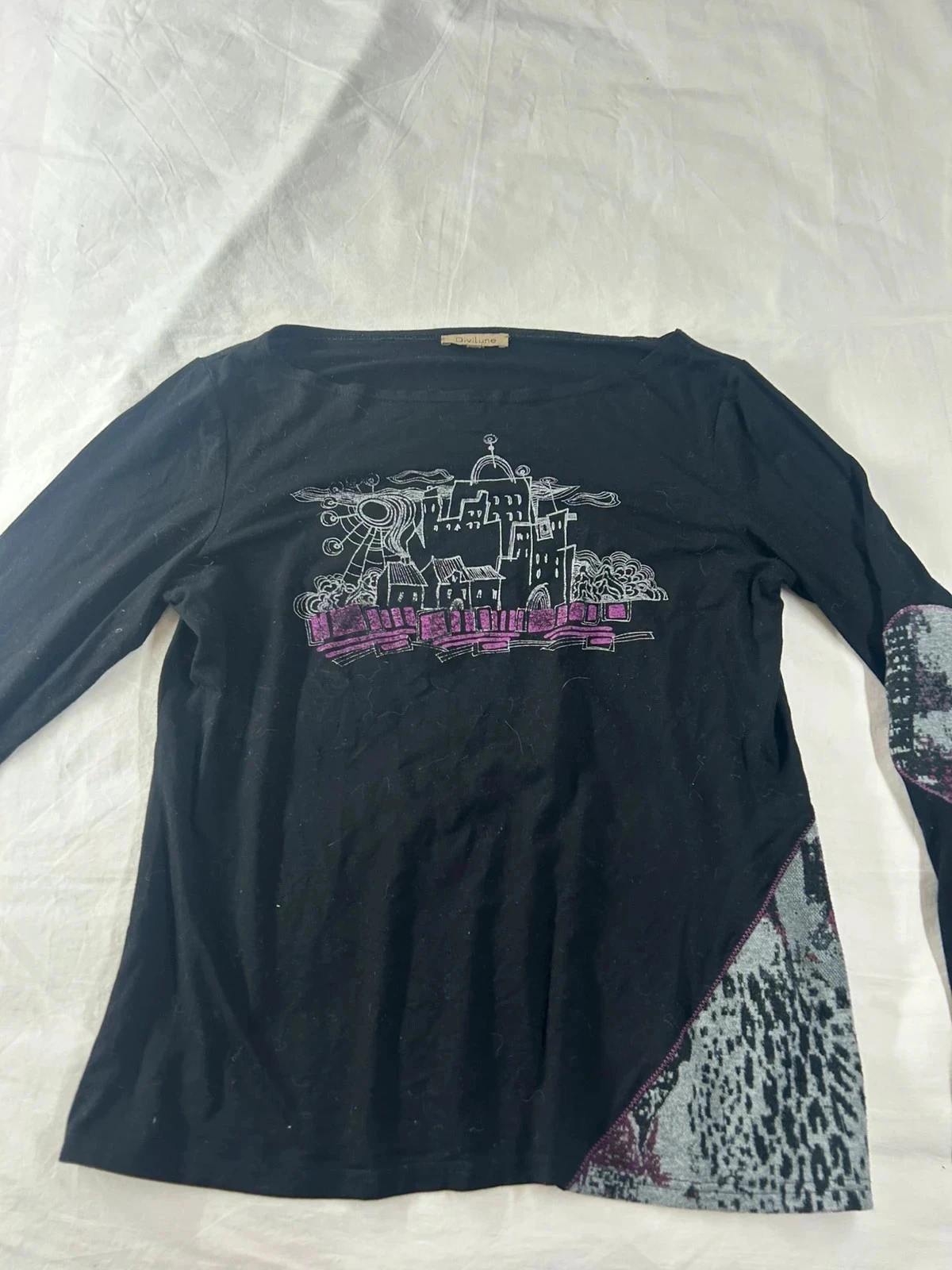 Zwarte vintage geprinte trui Di Vilune van viscose – photo 2